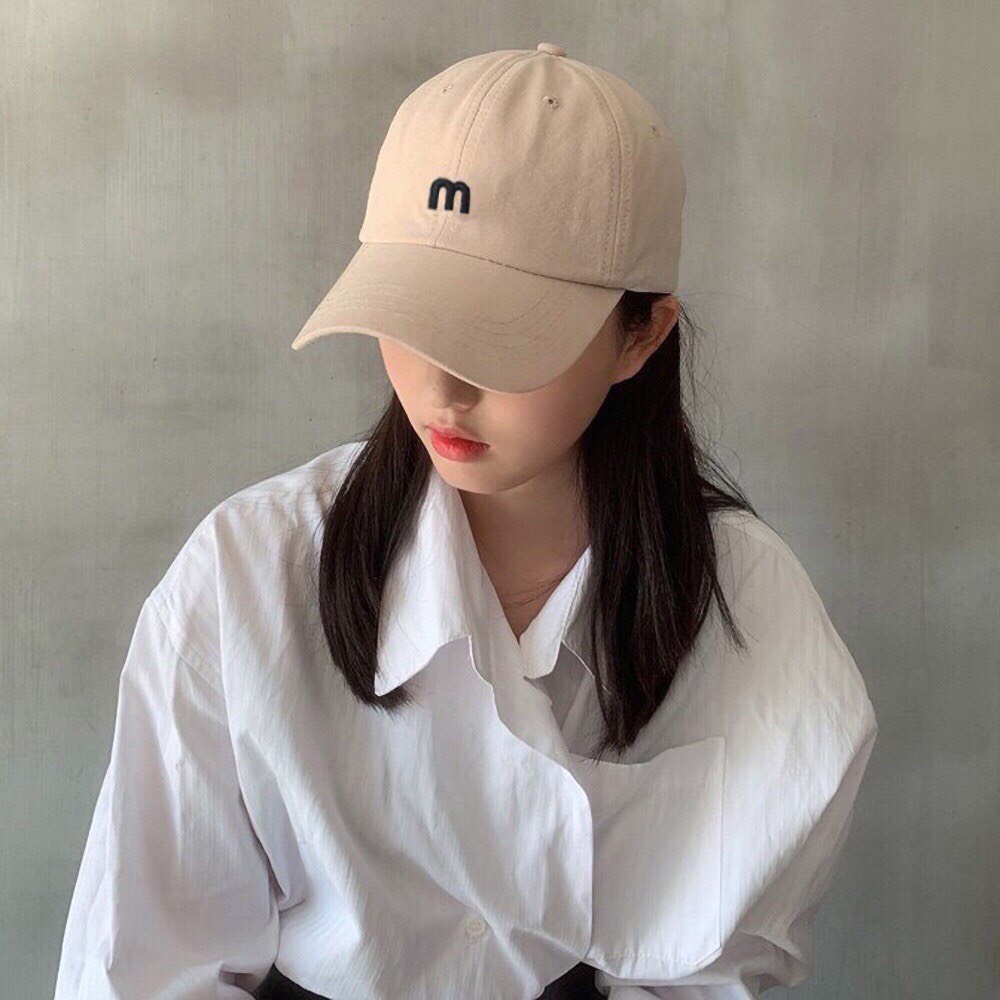 Mũ Lưỡi Trai Nam Nữ, Nón Kết Thêu Chữ M, Phong Cách Hàn Quốc Unisex, Kiểu Dáng Thời Trang Cá Tính SV-27