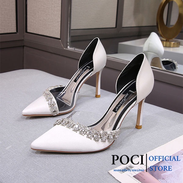 Giày cao gót viền đá siêu xinh POCI 220