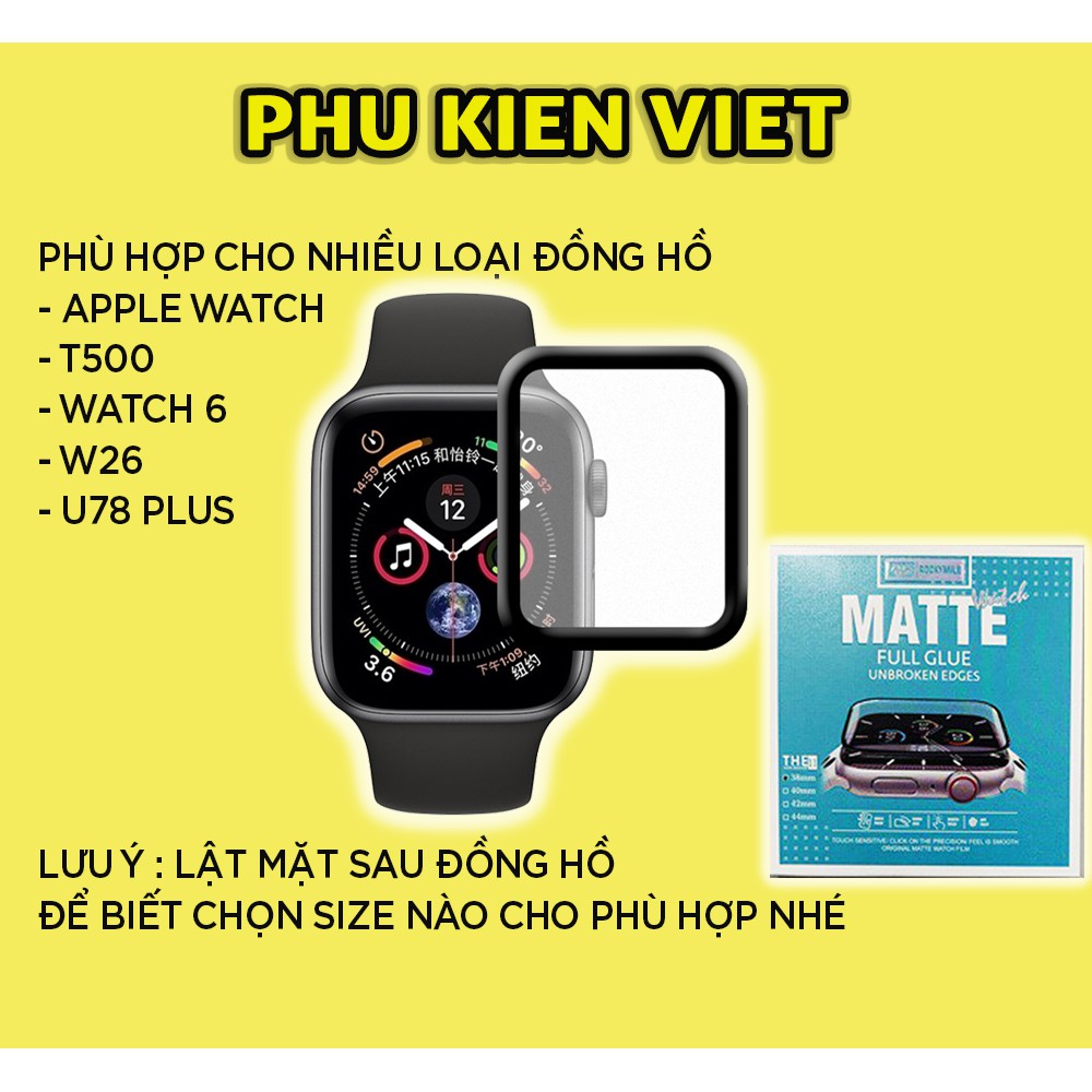Cường lực apple watch nhám full màn chống vân tay ROCKYMILE Series SE/6/5/4/3/2/1 Size 38 40 42 44MM - Phụ Kiện Việt