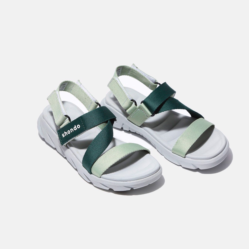 Giày sandals SHONDO Ombre xám phối xanh lá F6S2140