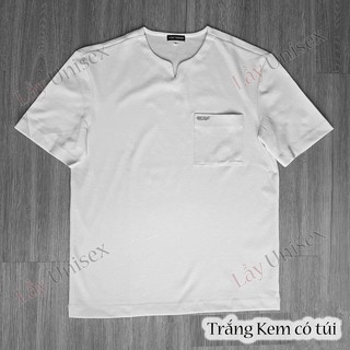 Áo thun bigsize nam trơn cổ tim v nhỏ - Basic tee