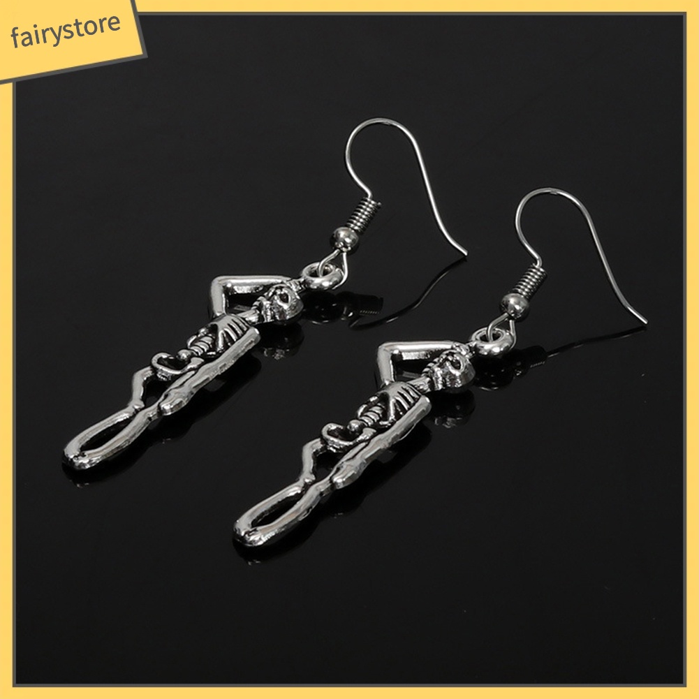 Bông tai hình bộ xương cá tính độc đáo phong cách gothic cho nữ