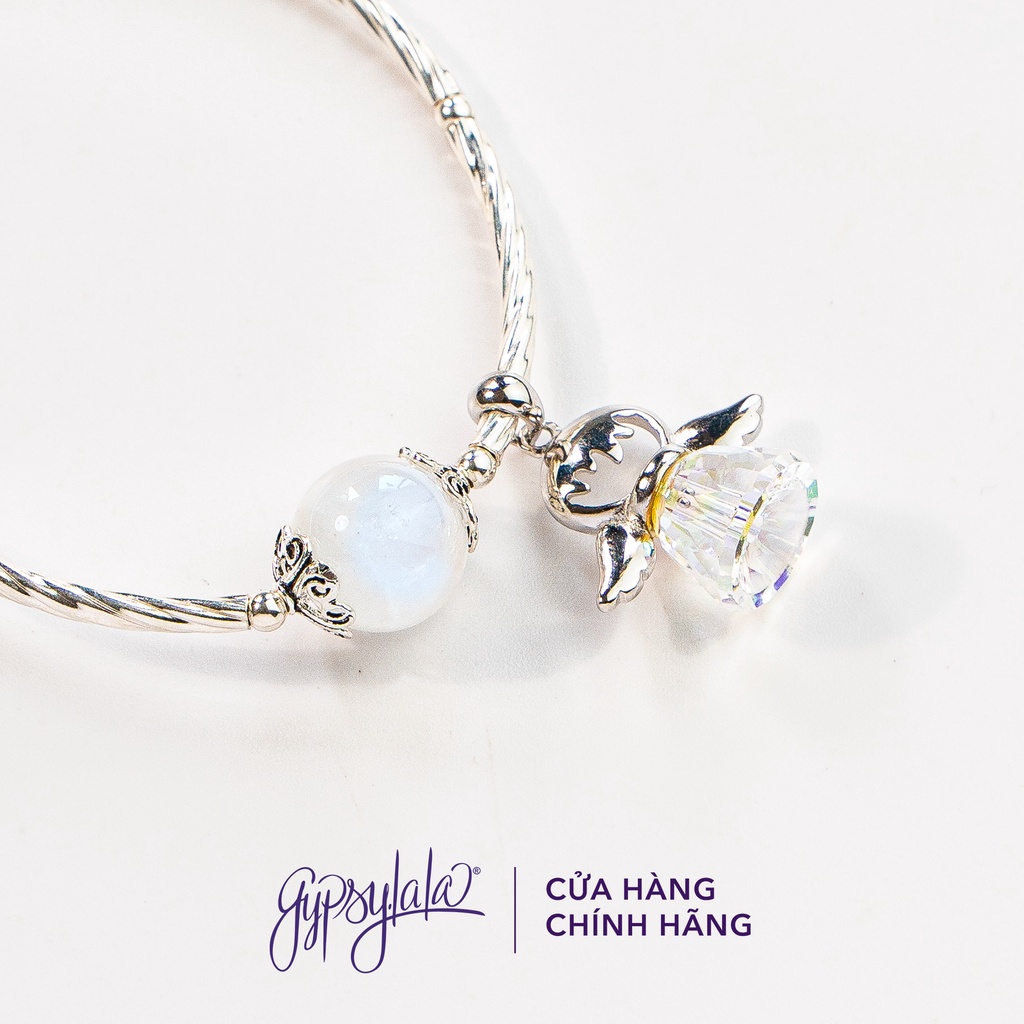 Vòng Tay Đá Ánh Trăng Thiên Nhiên Charm Thiên Thần May Mắn SP004110 Gypsy.lala