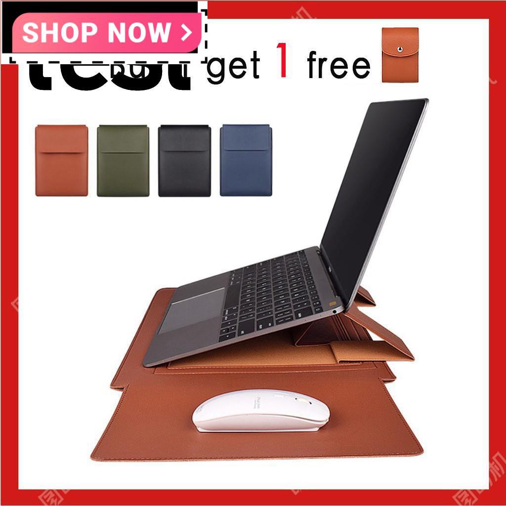 DELL Túi Da Đựng Laptop 2 Trong 1 Chống Thấm Nước Có Giá Đỡ Từ Tính Cho Laptop Notebook Matebook Xiaomi Huawei 11 13 15 16 Inch 2019 A2141 Ipad 12.9 Xps 13 Pro 14