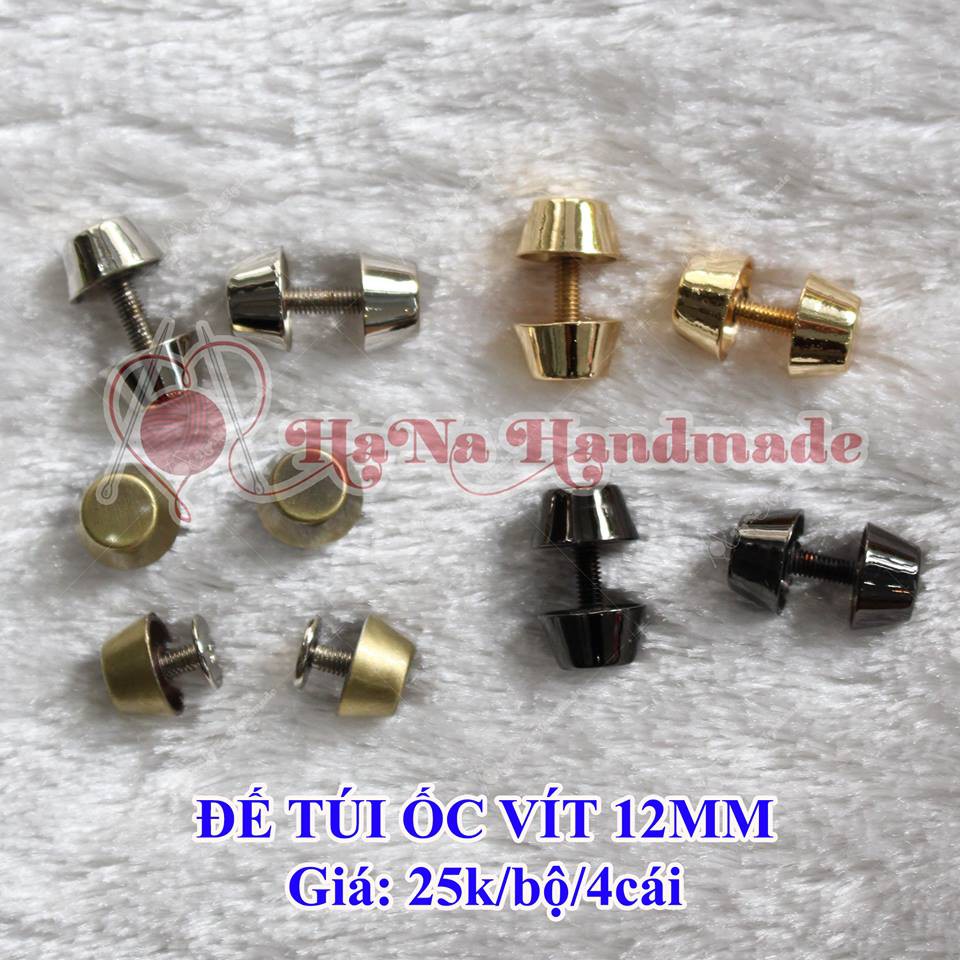 [Mã WASKT410K giảm 10K đơn 50K] Đế Túi Ốc Vít 12mm (25k/bộ/4 cái)