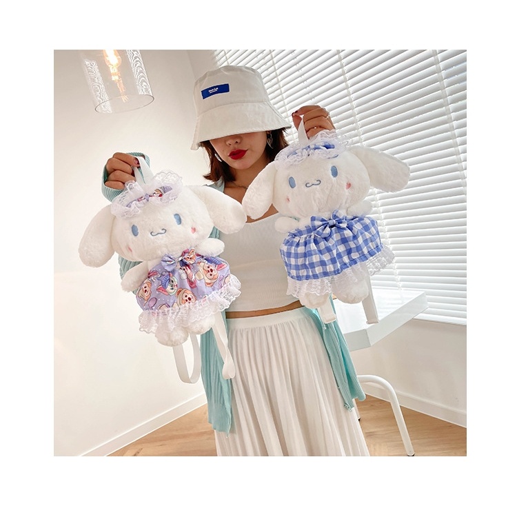 Ba lô hình Cinnamoroll nhồi bông dễ thương phong cách Lolita năm 2021