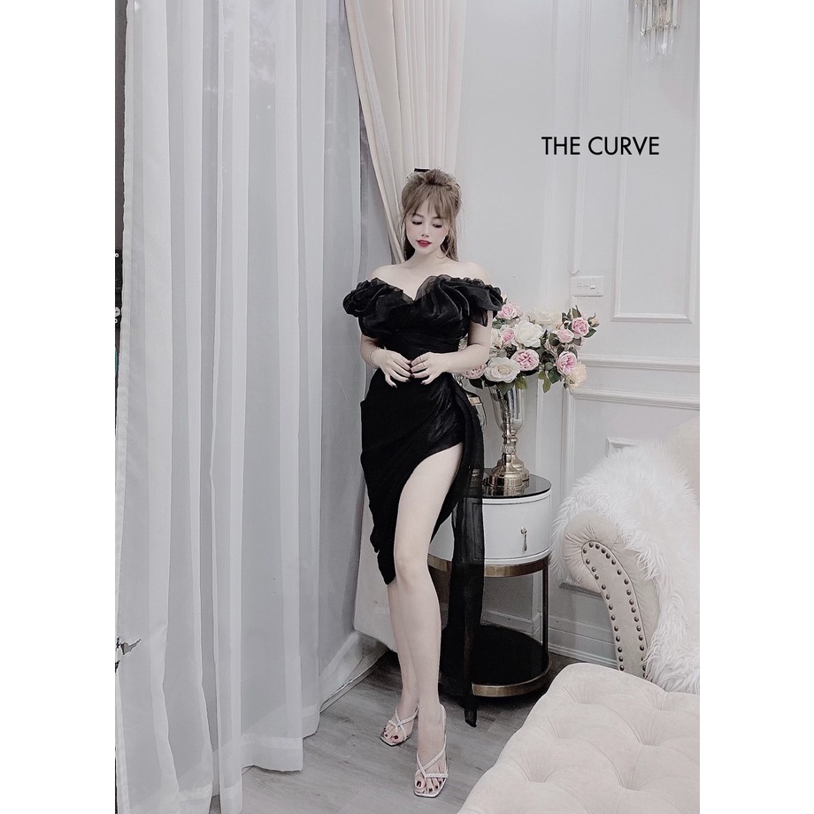 Đầm Tơ Organza Body Xẻ Tà Nơ Eo Trễ Vai Xoắn Bèo Ngực Nhún Sườn (TTO12) - 5 Màu Đen, Đỏ, Trắng, Nude, Hồng - Ảnh Thật | BigBuy360 - bigbuy360.vn