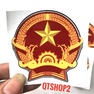 Logo tem đảng 3 lớp dán xe máy dán mũ bảo hiểm