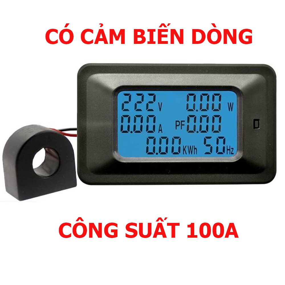 Công tơ điện tử 1 pha 6 thông số 100A 20A có đèn nền và reset - đồng hồ đo điện cảnh báo công suất