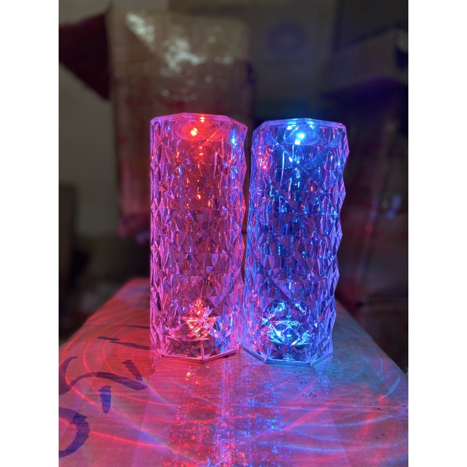 Đèn Ngủ Pha Lê Đèn Ngủ, Đèn Trang Trí Pha Lê Cảm Ứng Hoa Hồng Điều Khiển Từ Xa 16 Màu, Cảm Biến Lãng Mạn Chiếu Hình 3D