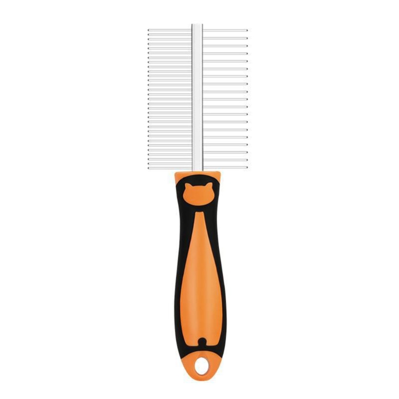 Lược Chải Lông Thú Cưng Hai Mặt Bằng Thép Không Gỉ Có Răng Tròn