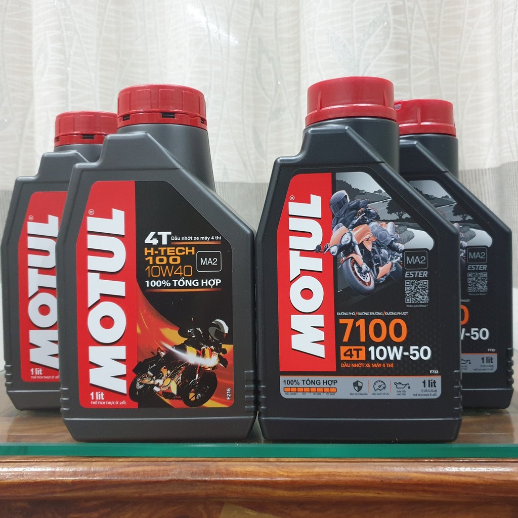 Nhớt Motul 7100 10W50, H-TECH 100 10W40 100% Tổng Hợp