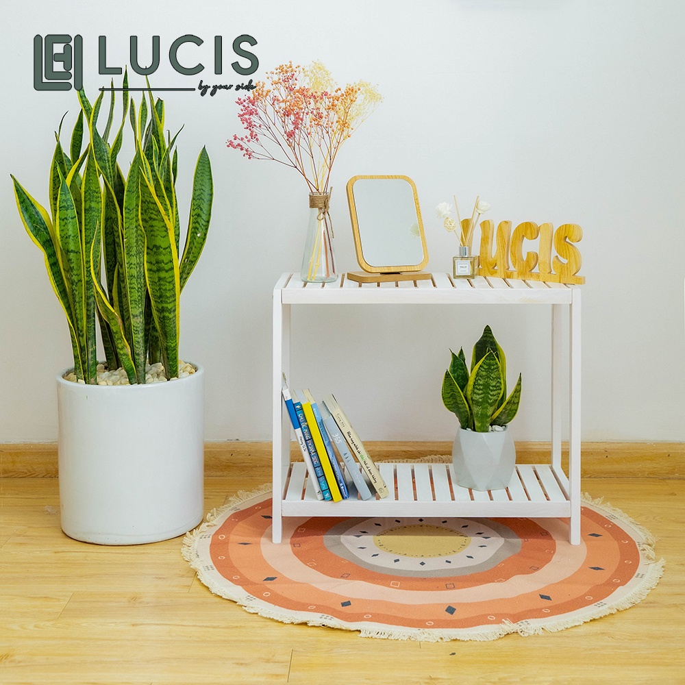 Kệ để đồ đa năng 2 tầng LUCIS 2 màu khác nhau trang trí phòng khách size 60cm