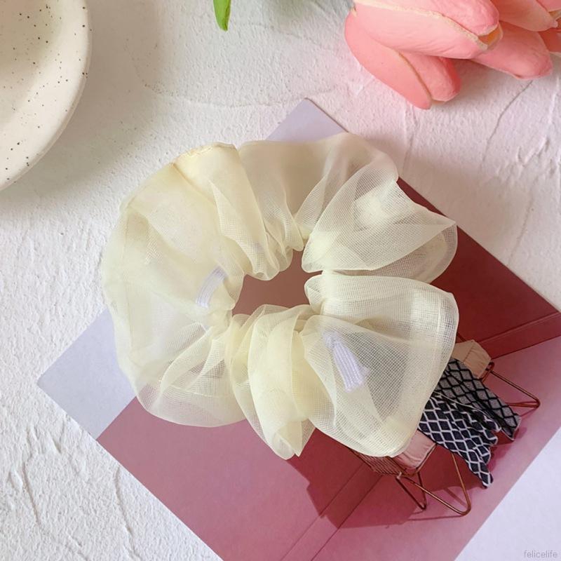 Dây Cột Tóc Hình Tròn Chất Liệu Chiffon