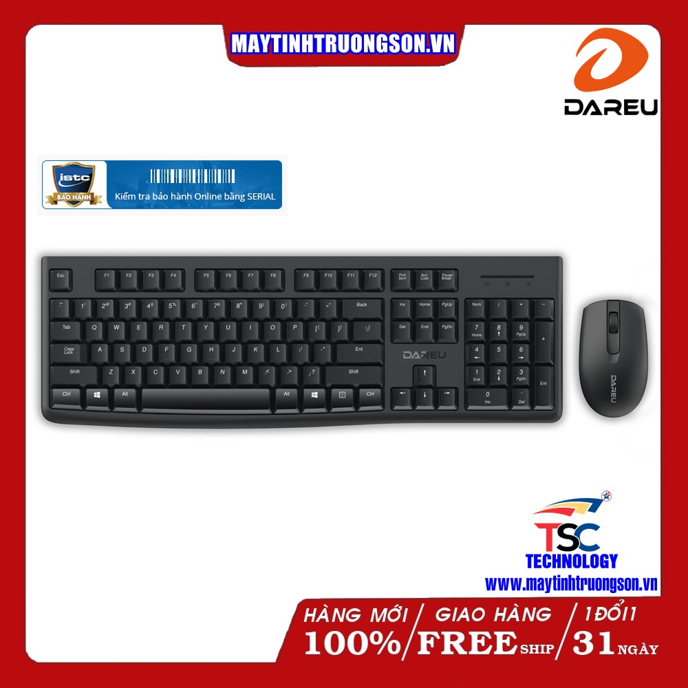Bộ Phím Chuột Không Dây DAREU LK186G | Chính Hãng Mai Hoàng