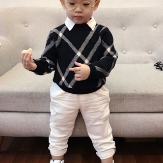 Áo len cổ sơ mi cao cấp bé trai