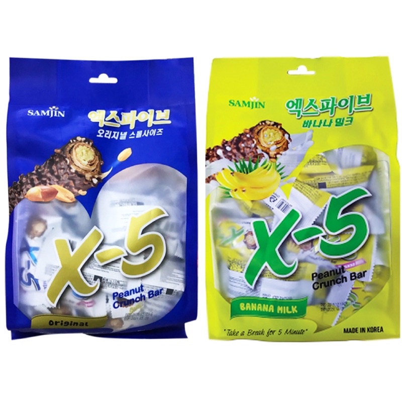 BÁNH X5 SAMJIN SOCOLA ĐẬU PHỘNG ORIGINAL/ BANANA MILK 494G