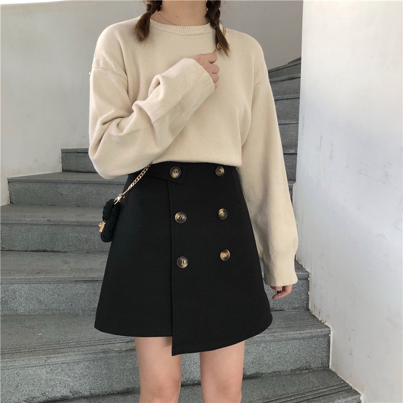 Chân váy đính cúc CAO CẤP Ulzzang - V01