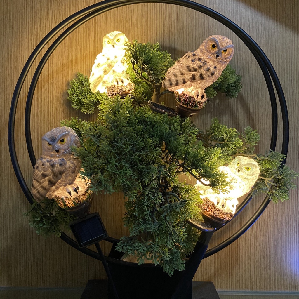 [Hàng sẵn sàng&amp;COD] LED không thấm nước đèn năng lượng mặt trời sân vườn ánh sáng hình con cú cho vườn nhà lối đi dạo bãi cỏ trang trí mặt đất