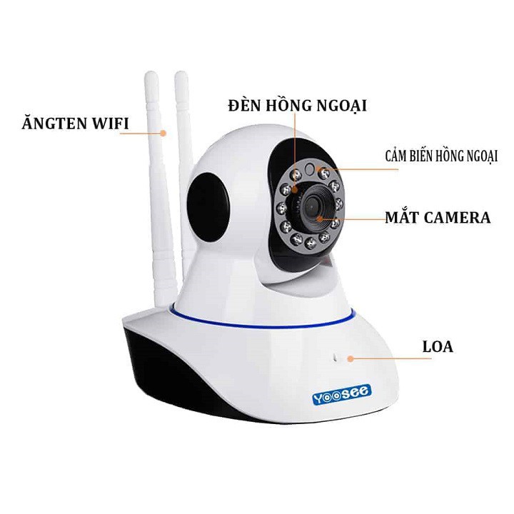 [Bán Giá Gốc] Camera IP Wifi Yoosee 3 Râu HD720P 10 đèn hồng ngoại đàm thoại 2 chiều