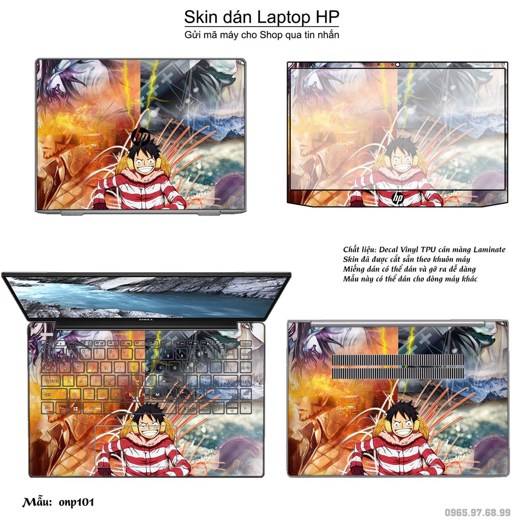 Skin dán Laptop HP in hình One Piece _nhiều mẫu 10 (inbox mã máy cho Shop)