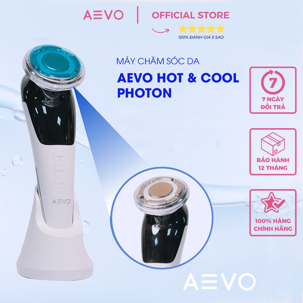 Máy chăm sóc da AEVO Hot & Cool 7 in 1 giúp chống lão hóa, mụn đầu đen, se khít lỗ chân lông, nâng cơ khoá ẩm