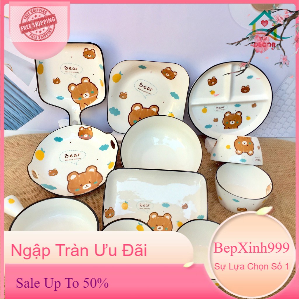 Set Bát Đĩa Decor🦒 Động Vật Cute 🦒 Siêu Dễ Thương Cao Cấp B87