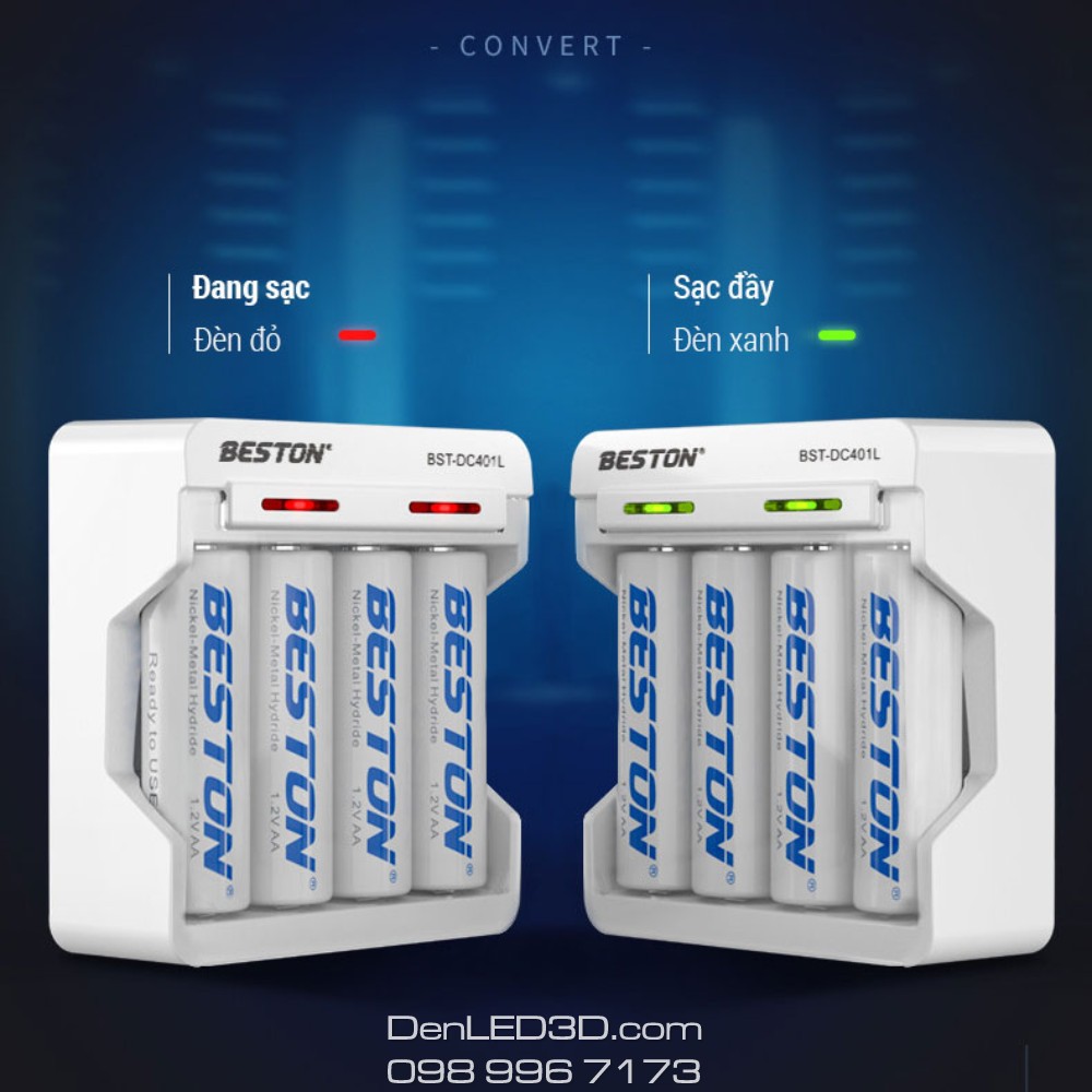 [Chính Hãng] Combo Pin Sạc BESTON AA 3000Mah Kèm Sạc C9009 Sạc Nhanh Tự Ngắt - BH 1 Đổi 1