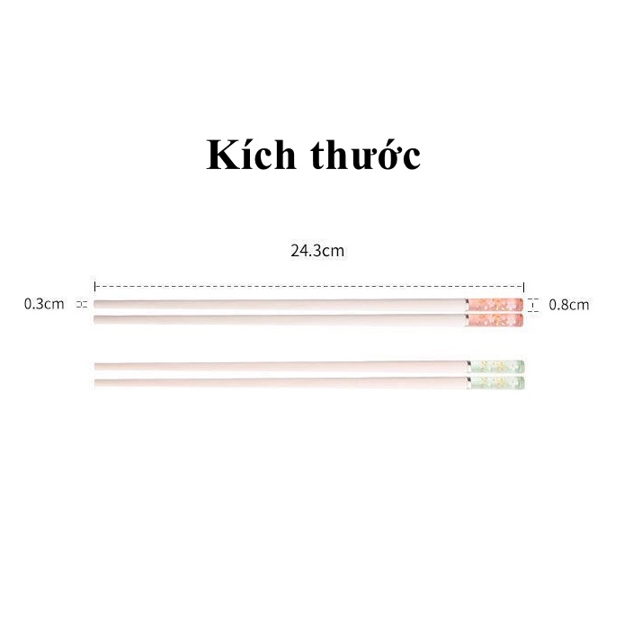 Bộ 5 đôi đũa họa tiết hoa anh đào T15