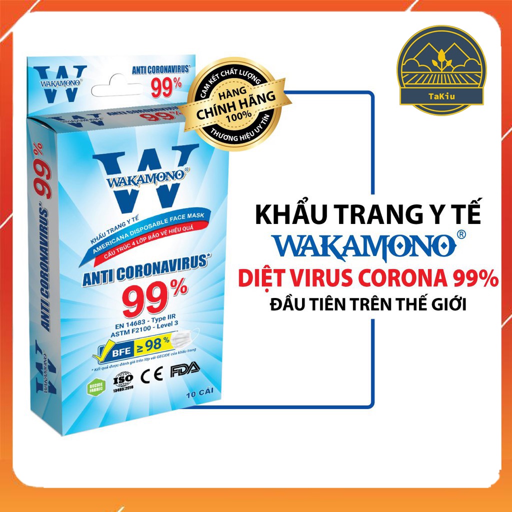 Khẩu Trang WAKAMONO Việt Nam Chính Hãng Hộp 10 Cái