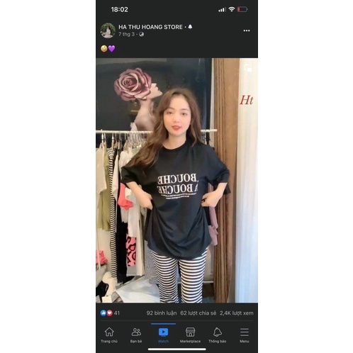 Set áo BOUCHE quần kẻ loe H2S549