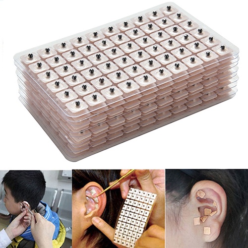 600 Miếng dán Vaccaria từ tính dùng một lần bấm huyệt xoa bóp lỗ tai tự nhiên