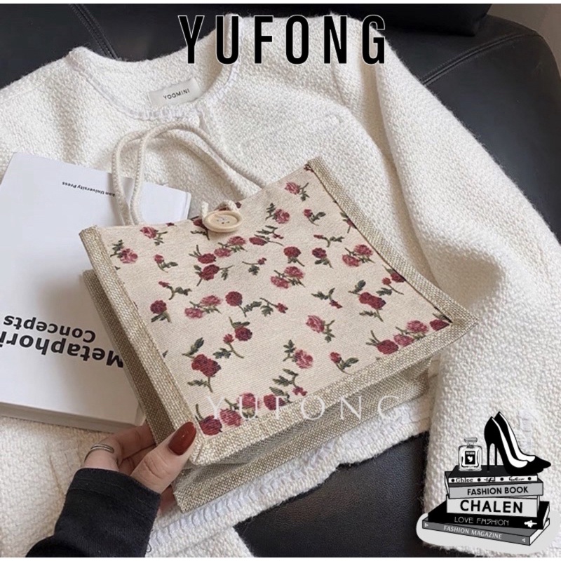 Túi Tote vải lanh Mẫu mới Hoa Nhí YM372