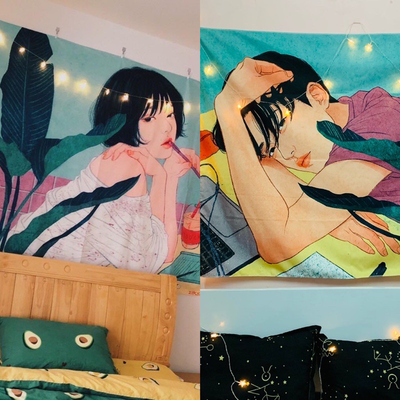 [HÀNG SẴN] Siêu hot Tranh Decor treo tường phong cách cặp đôi Zipcy + móc treo đầy đủ | BigBuy360 - bigbuy360.vn