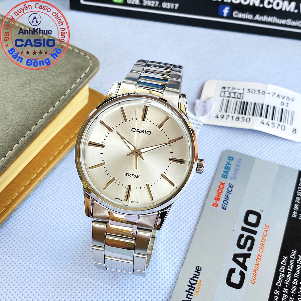 Đồng hồ nam Casio MTP-1303 chính hãng Anh Khuê MTP-1303D-7A MTP-1303L-1A dây thép không gỉ chống nước 50m | BigBuy360 - bigbuy360.vn