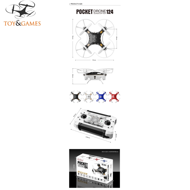 Bộ máy bay drone mini FQ777 124 4 cánh quạt 4 kênh 6 trục điều khiển từ xa kèm phụ kiện