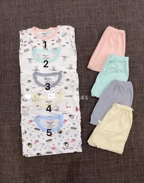 Bộ dài tay chất cotton thun lạnh Avaler