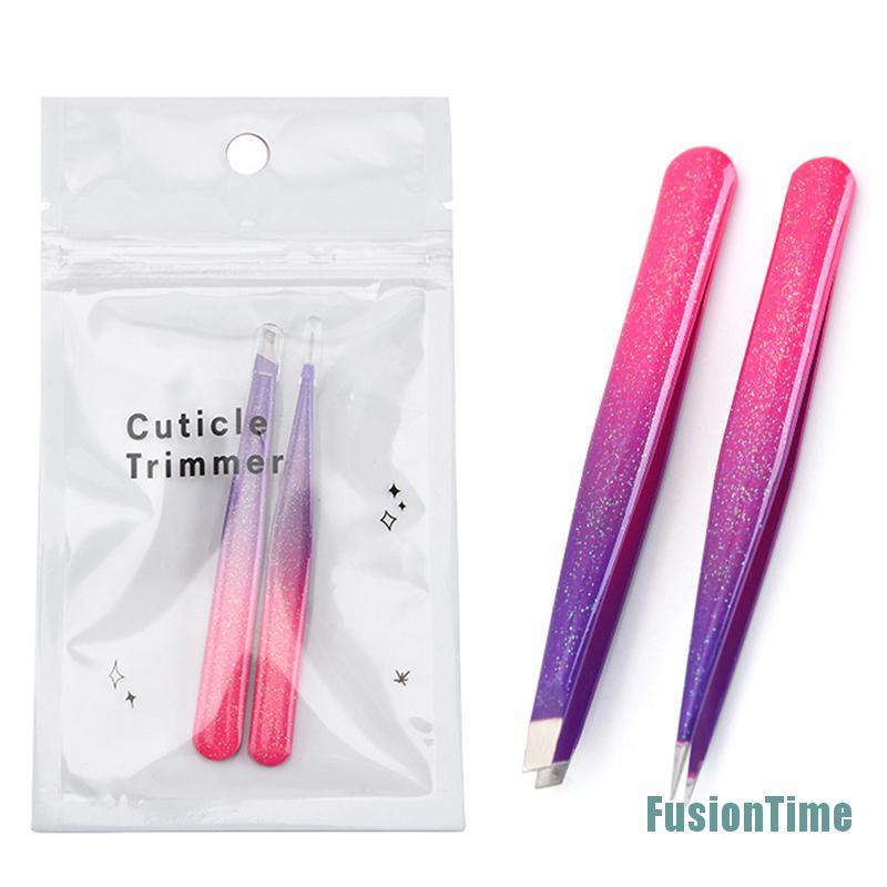 (hàng Mới Về) Set 2 Nhíp Nhổ Lông Mày Chuyên Nghiệp Bằng Thép Không Gỉ | BigBuy360 - bigbuy360.vn