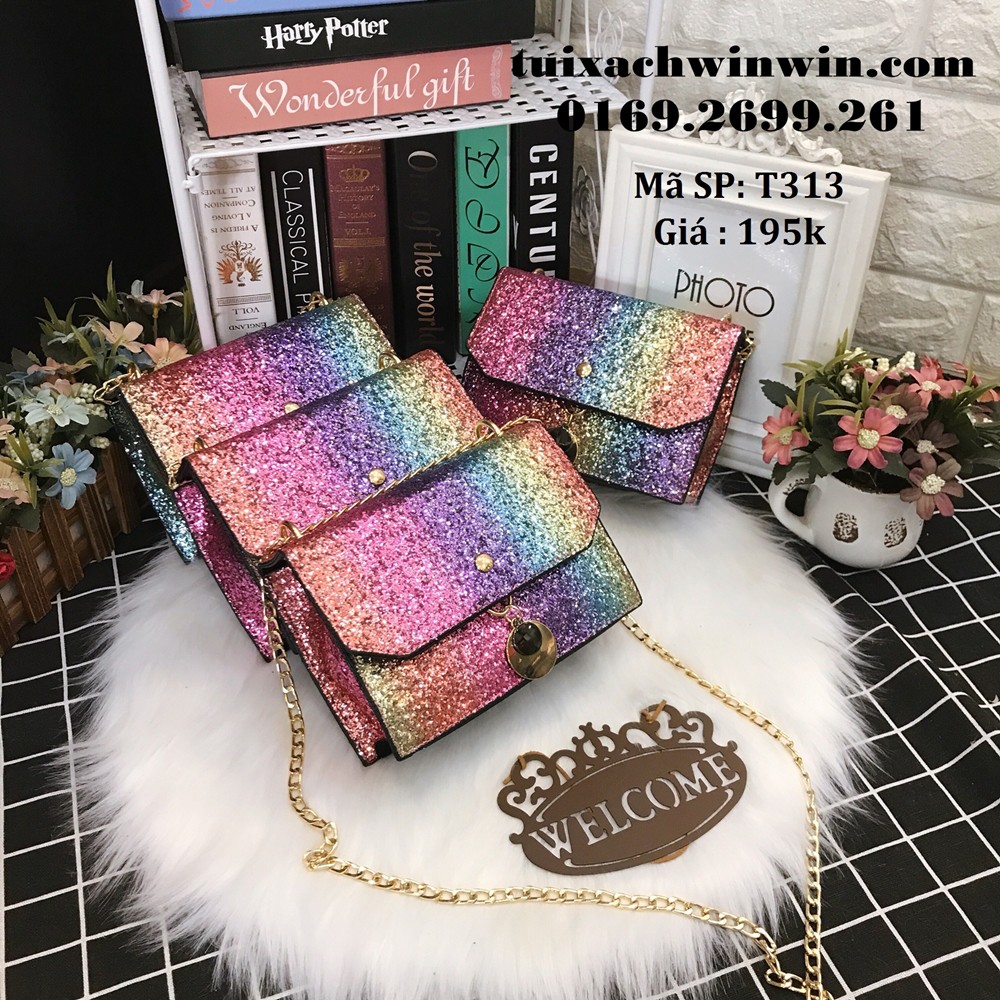 TÚI XÁCH KIM TUYẾN KHÓA TRÒN T313 | BigBuy360 - bigbuy360.vn