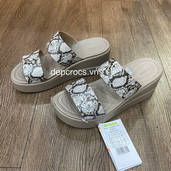 (Cao cấp) Dép xuồng crocs brooklyn 7 phân, dép cross brooklyn đế bánh mỳ, dép crocs nữ đế cao - Cross house