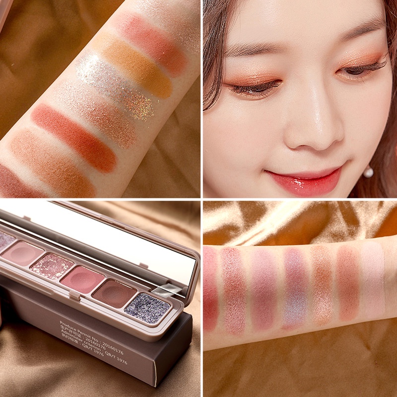 Bảng Phấn Mắt 9 Màu Ánh Kim Lấp Lánh Chống Thấm Nước