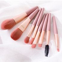 Trọn bộ 8 cọ du lịch cho người mới bắt đầu, cọ đánh phấn mắt, cọ má hồng có độ bóng cao, dụng cụ làm đẹp giá rẻ cho sinh