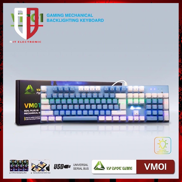 Bàn phím cơ VSP VM01 Led Rgb gaming có dây bàn phím máy vi tính laptop pc đèn led Keyboard chuyên game