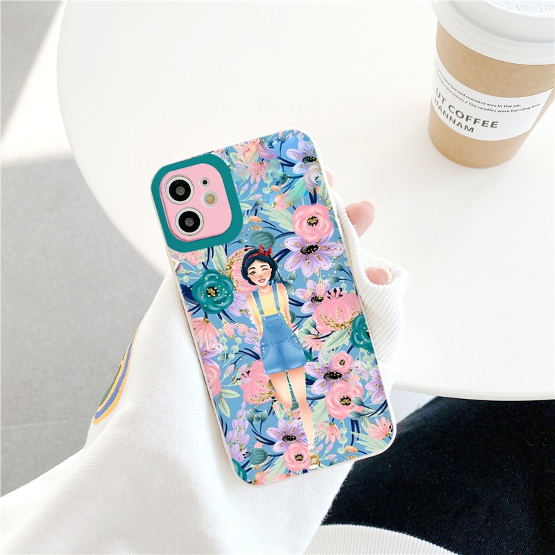 Ốp lưng iphone Cô gái yêu hoa ốp dẻo cạnh vuông ip 6splus/7/7plus/8/8plus/x/xr/xs/11/12/pro/max/plus/13promax tr408