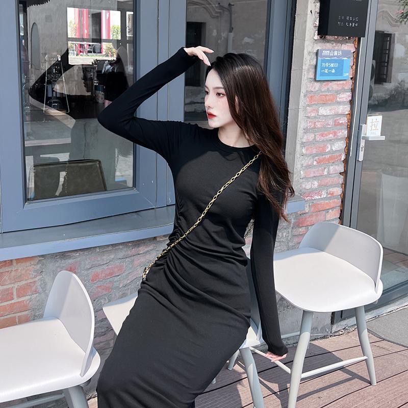 COZOK Đầm Dài Tay Thiết Kế Mỏng Kiểu Dáng Đơn Giản Thời Trang