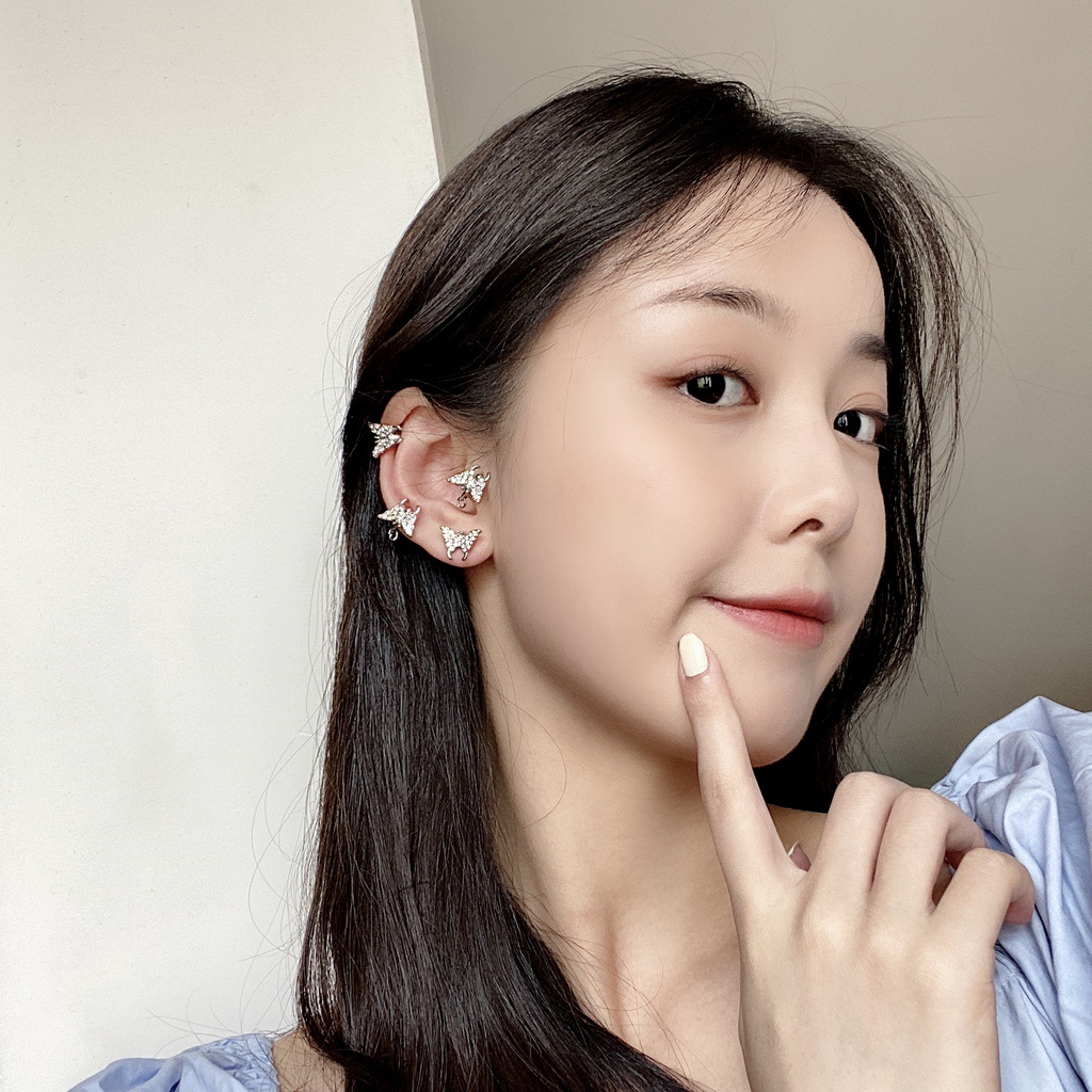 (MỚI) Bông tai hình bướm đính đá xinh xắn