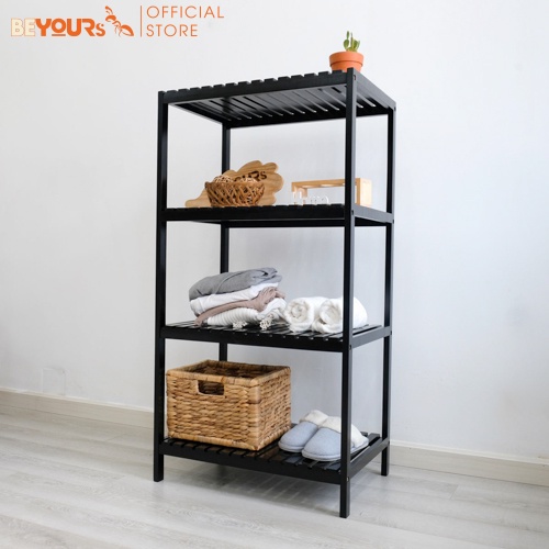 Kệ để lò vi sóng 4 tầng BEYOURs Oven Rack 4Fgỗ thông nhập khẩu chắc chắn, chịu lực tốt (2 màu: gỗ, đen)