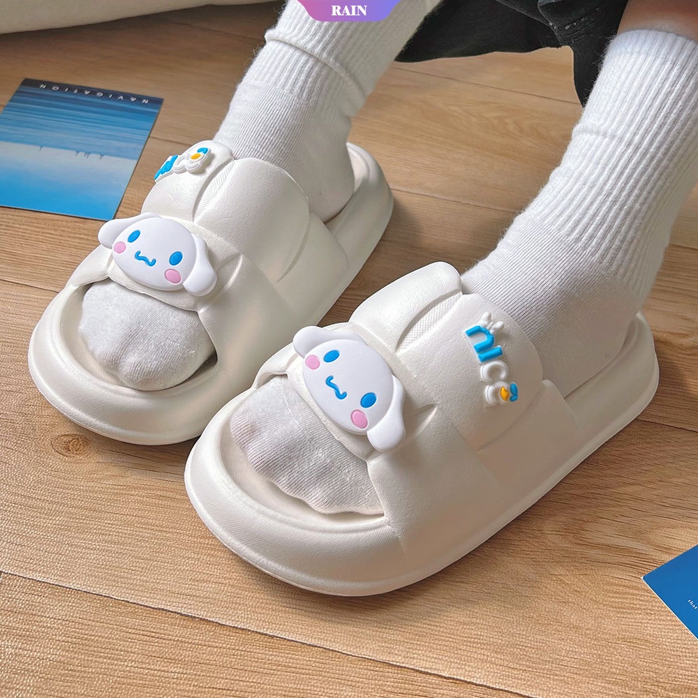 SANRIO Dép Đi Trong Nhà Tắm Chống Trượt Màu Trắng In Hoạt Hình Cinnamoroll Dễ Thương Dành Cho Bạn Nữ