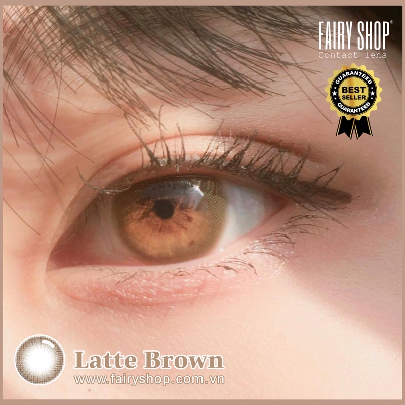 Kính áp tròng Nâu Sữa Latte 14.0mm - Kính Áp Tròng FAIRY SHOP CONTACT LENS độ 0 đến 6