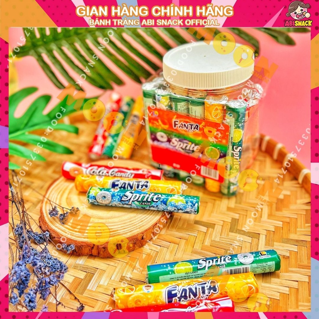 [COMBO 5 CÂY] Kẹo C Fanta Cam - Sprite Chanh - Coca Candy- ăn vặt bánh kẹo tuổi thơ
